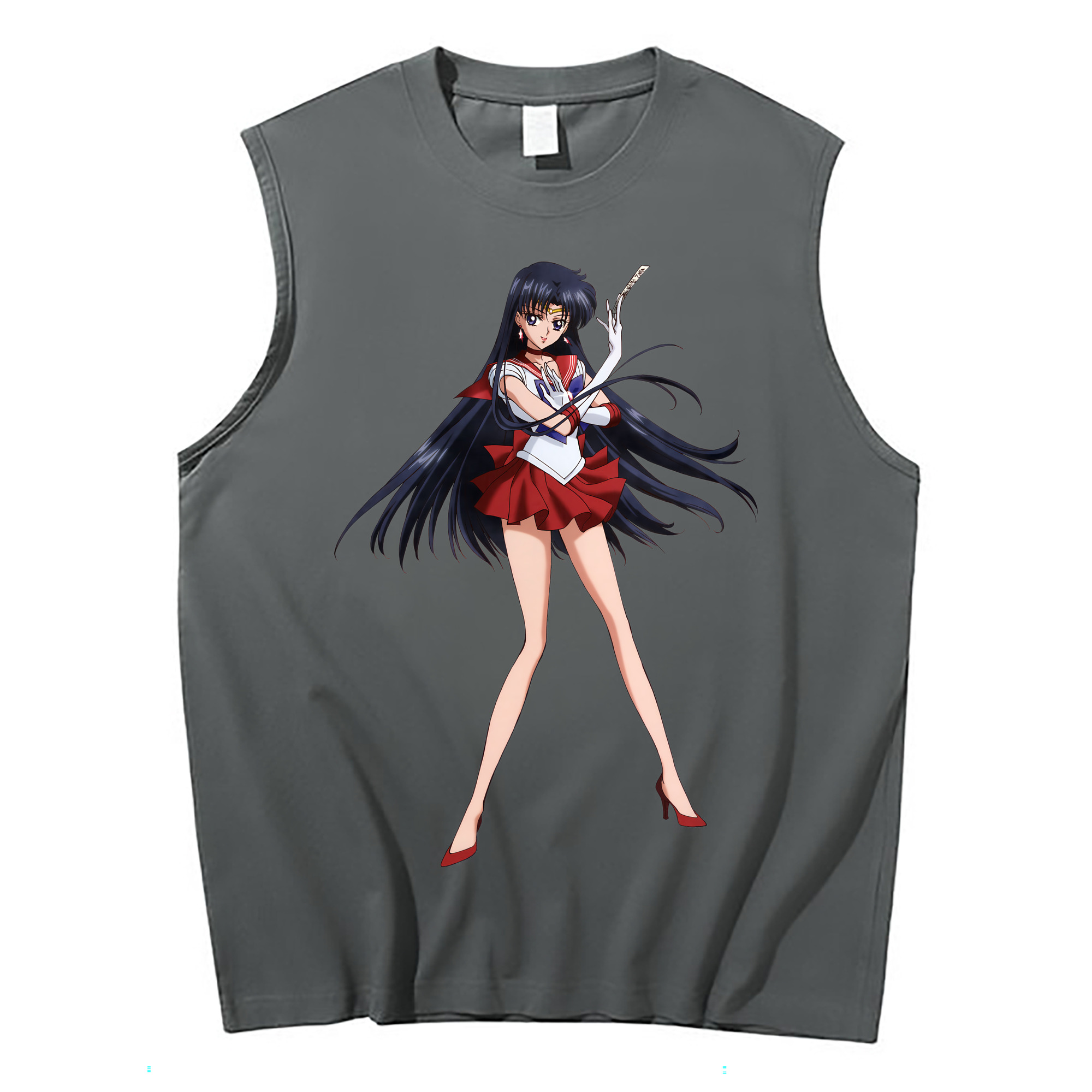 （画像用） 美少女戦士セーラームーン 火野レイ ひの レイ Sailor Moon Hino Rei （セーラーマーズ,Sailor Mars） コットン100％タンクトップ（フロントプリント）